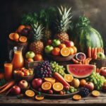 A vibrant assortment of fruits and vegetables ideal for juicing.